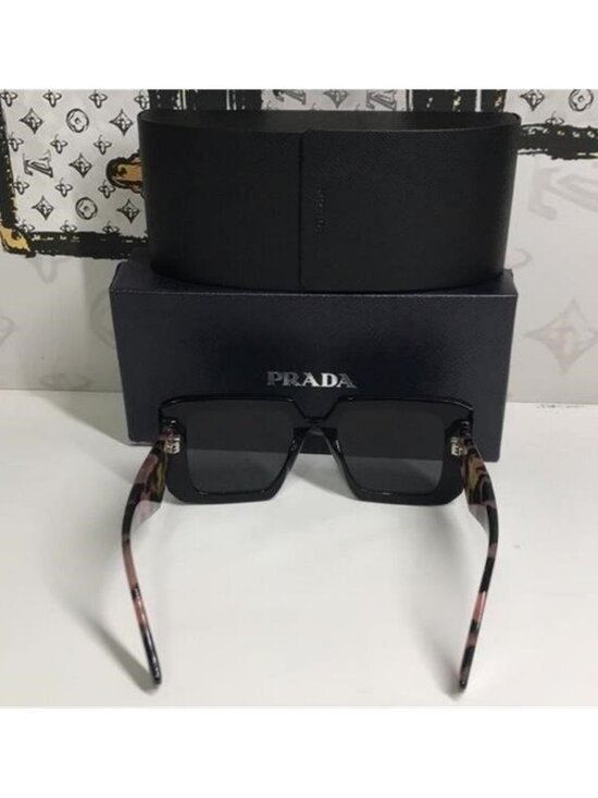 New Authentic Prada SPR23Y Symbole Square Sunglasses – Black & Pink main image 9